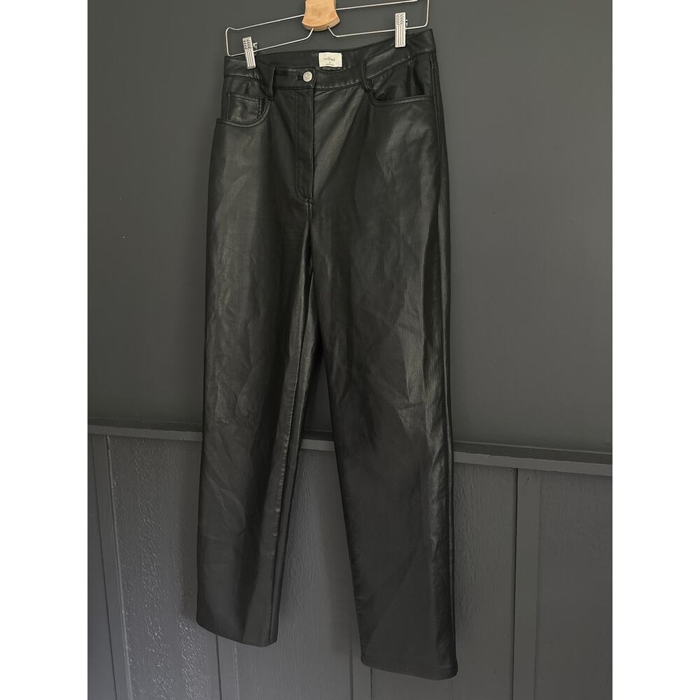 Aritzia Wilfred The Melina Black Vegan Leather Straight Leg Pant Size 10 - Picture 10 of 12